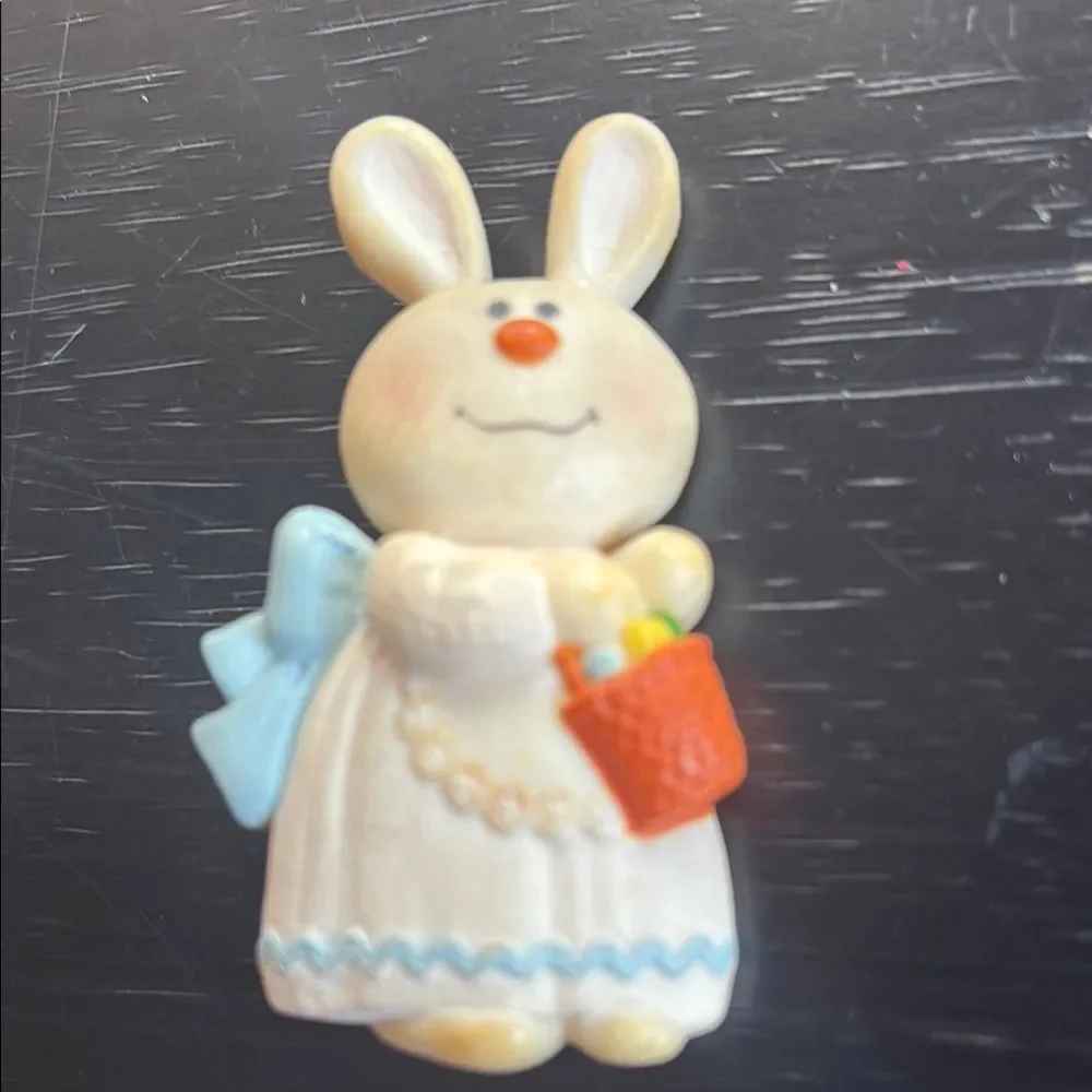 Vintage Hallmark Bunny  with Basket Pin Brooch